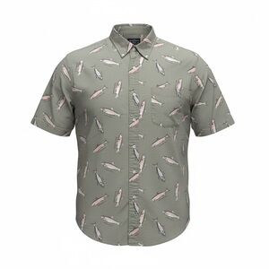 Britches Great Outdoors 90s Vintage Fish Print Button Down Shirt XL